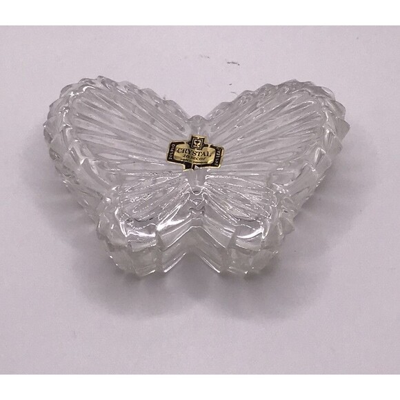 Forever Crystal Butterfly Trinket Box 24% Lead Crystal Rings Necklaces Earrings - Picture 4 of 9